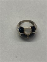 Sterling Silver Black Onxy & Mother of Pearl Ring