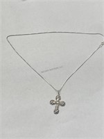Boma Sterling Silver Cross Necklace 17 3/4" Hallma