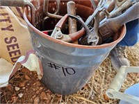 Bucket of miscellaneous shop tool