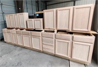 (WE) Unfinished Oak Kitchen Cabinet Set