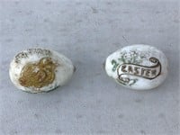 2 ANTIQUE - GLASS EASTER EGGS -JUST NEED CLEANING
