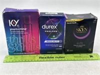 NEW Mixed Lot of 3- Condoms & Lubricant