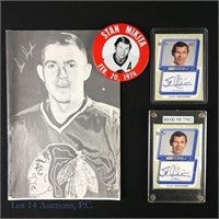 2 Stan Mikita Signed Cards And Mikita Night Pin