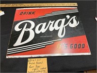 16x12.5 Barq's Root Beer metal advertising sign