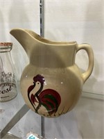 rooster stoneware pitcher