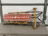 NICE! 1938 ART DECO SILVER STREAK RAIL SLED