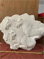 Large White Horse Wall Hanging pottery piece