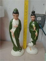Pair of Asian ceramic statues