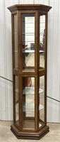 (F) Curio Cabinet With Glass Shelves & Light
