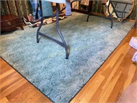 6 x 9 blue sculptured rug with pad