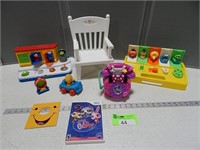 Sesame Street toys, Mini Mouse phone, doll chair a