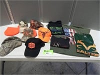 T-shirts (med), hats and stocking cap