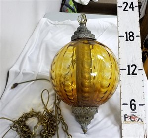 Hanging Gold Glass Lamp