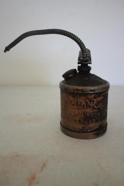 Antique? Vintage Oil Can Golden Rod 1 qt