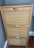 3- Drawer Vertical File Cabinet w/ Wicker Front