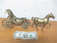 Brass Horse & Carriage