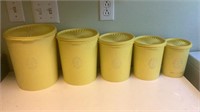 Vintage Yellow Tupperware Canister Set