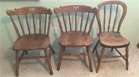 (3) Vintage Wood Chairs