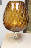 Amber Colour Large Glass Goblet