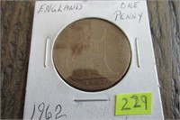 1962 England One Penny