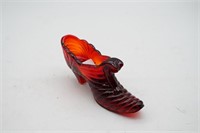 Fenton Slipper with Cat Ruby Red