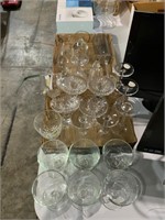 lot of 3 flats of misc. glassware