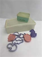 Vintage Tupperware and Easter cookie cutters