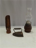 Copper Candle Sconce, Sad Iron, Oil Lamp