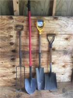 shovels and pitchfork