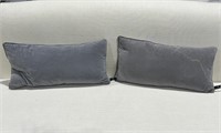 PAIR of TWO Grey Rectangle Pillows