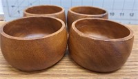 4 Monkeypod(?) Wood bowls 3.25"x1.75"