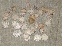 approx 40 Barber 90% SILVER Dimes