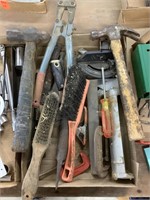 Hammers, wire brush, file, etc