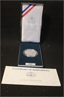 1990 Eisenhower Commemorative Silver Dollar COA