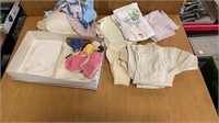 Lot of Vtg Linens, Baby Clothes
