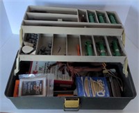 Tackle box of muzzle loading components and black