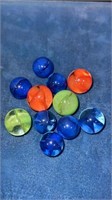 11 fluorescent. Cats eye marbles