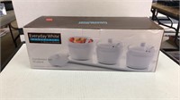 Everyday 10 Piece White Porcelain Condiment Set