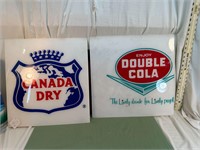 *2 PLASTIC SIGNS DOUBLE COLA & CANADA DRY
