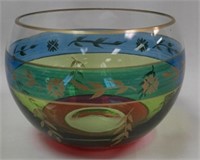 Roscher Stained Lead Glass 5.75"Dia x 4.5"T Bowl