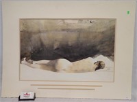 MATTED ANDREW WYETH NUDE PRINT 36x27