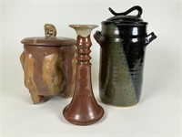 3 Stoneware pottery pieces