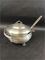 Norway Pewter Soup Dish with Ladle
