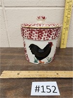 Rooster ceramic pot -  5.5in by 5in