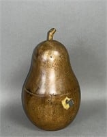 English fruitwood pear shaped tea caddy ca. 19th