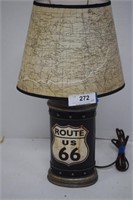 Route 66 Lamp w/Map Shade