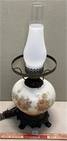 VINTAGE OIL LAMP STYLE TABLE LAMP MISSING SHADE