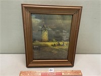 INTERESTING ANTIQUE PRINT ``AS YE SOW `` FRAMED