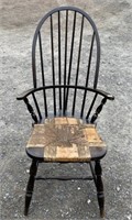 LOVELY ANTIQUE CANE SEAT CHAIR SOME WEAR