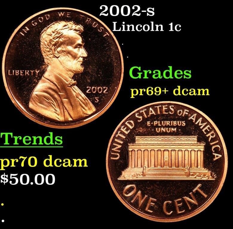 Proof 2002-s Lincoln Cent 1c Grades GEM++ Proof De